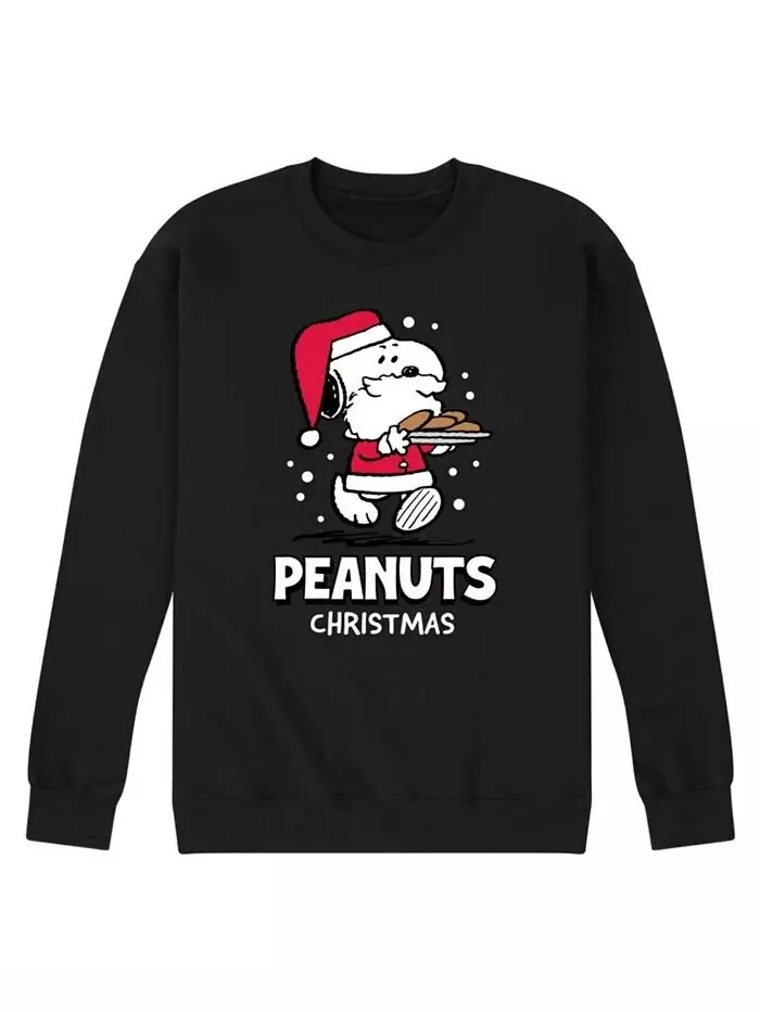 Мужская флисовая кофта с длинными рукавами Peanuts Snoopy Santa AIRWAVES — изображение 1 из 3, черный