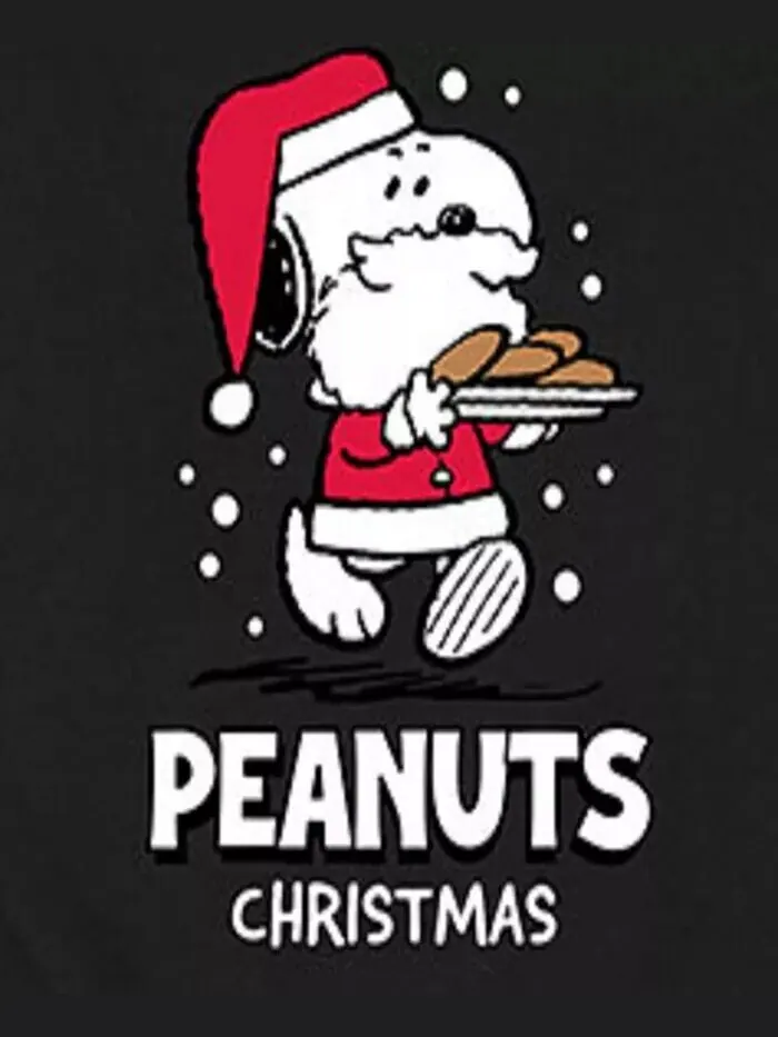 Мужская флисовая кофта с длинными рукавами Peanuts Snoopy Santa AIRWAVES — изображение 3 из 3, черный