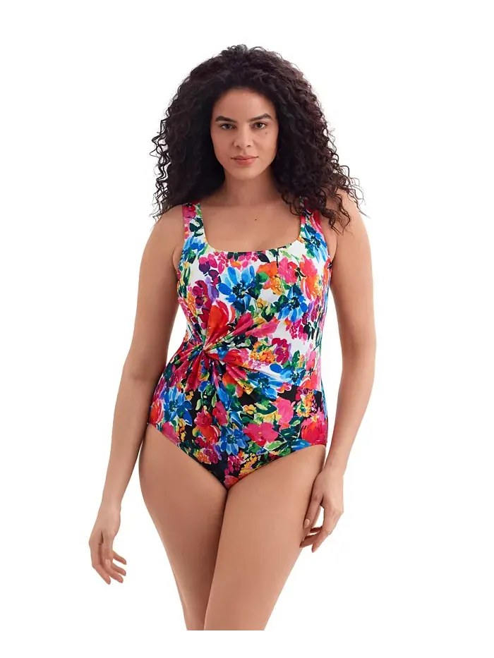 Женский цельнокроеный купальник Tidal Wave Twist Drape Tank Longitude by Mimi Flamingo — изображение 1 из 3, мульти