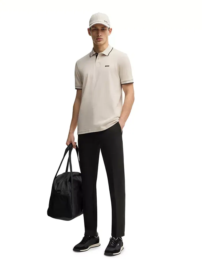 Мужские водоотталкивающие брюки Slim-Fit Hugo Boss — изображение 4 из 4, черный