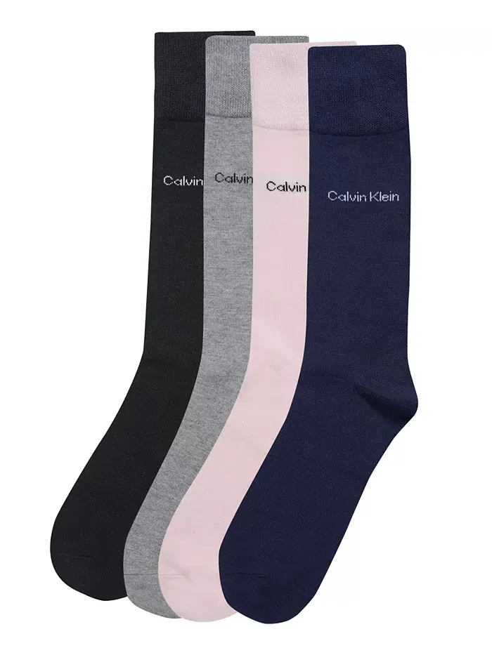 Мужские носки-следки 4 пары плоской вязки Calvin Klein — изображение 1 из 3, мульти