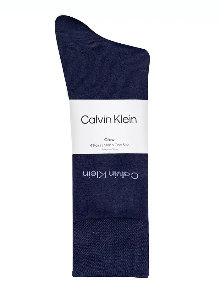 Мужские носки-следки 4 пары плоской вязки Calvin Klein — изображение 2 из 3, мульти