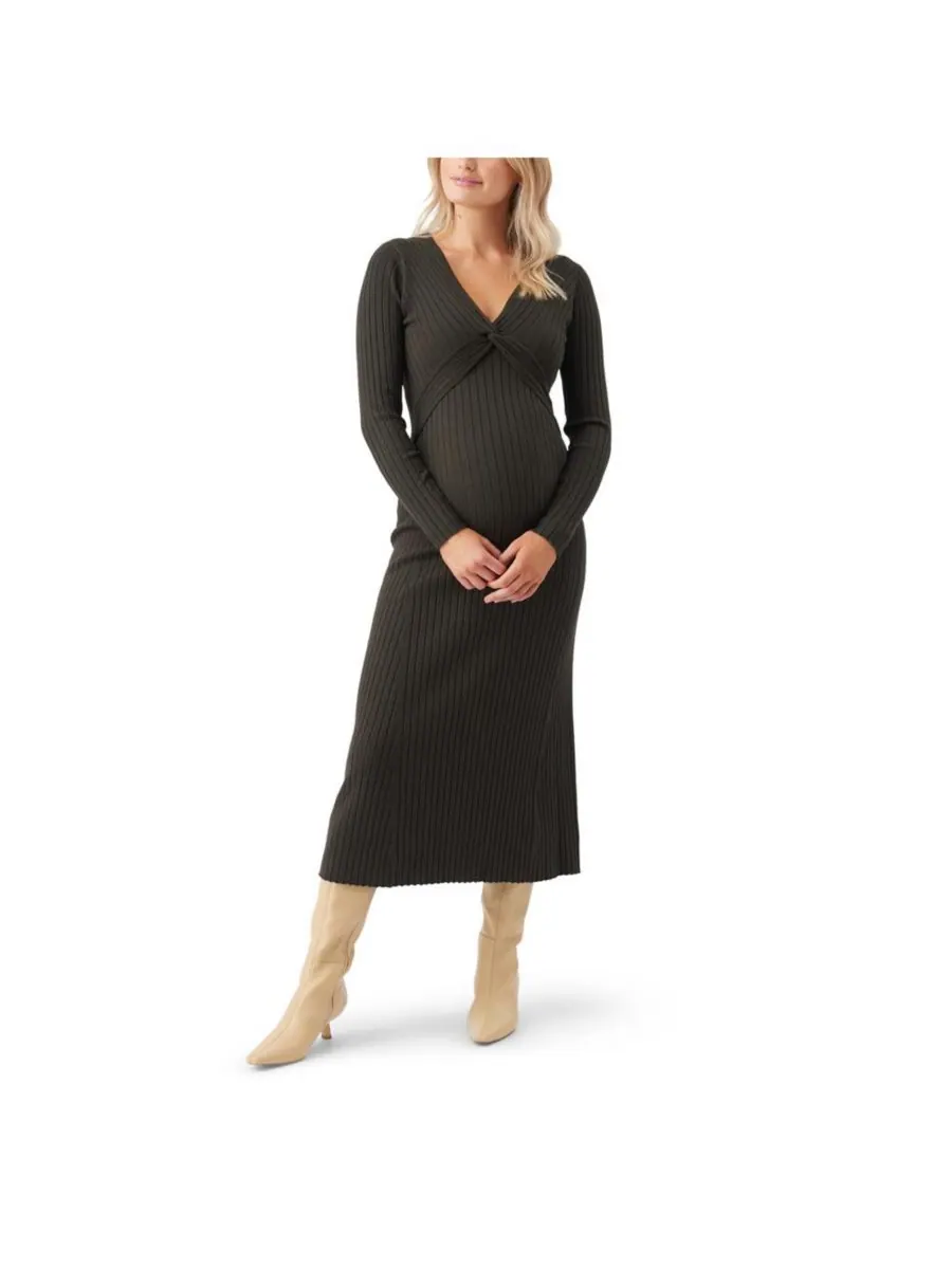 Вязаное платье для кормящих мам Remi Ripe Maternity — изображение 1 из 3, зеленый