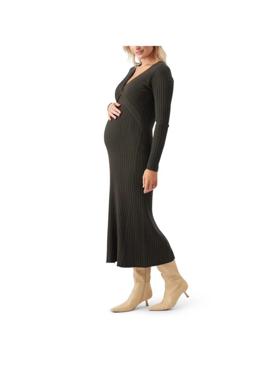 Вязаное платье для кормящих мам Remi Ripe Maternity — изображение 2 из 3, зеленый
