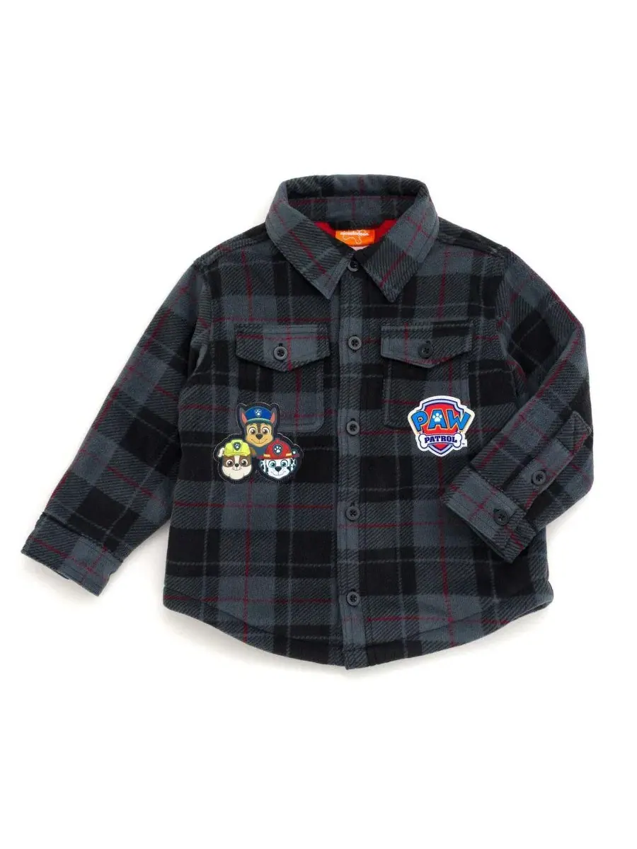 Фланелевая рубашка-куртка с подкладкой из шерпы Paw Patrol Chase Marshall Plaid Paw Patrol — изображение 1 из 3, темно-синий