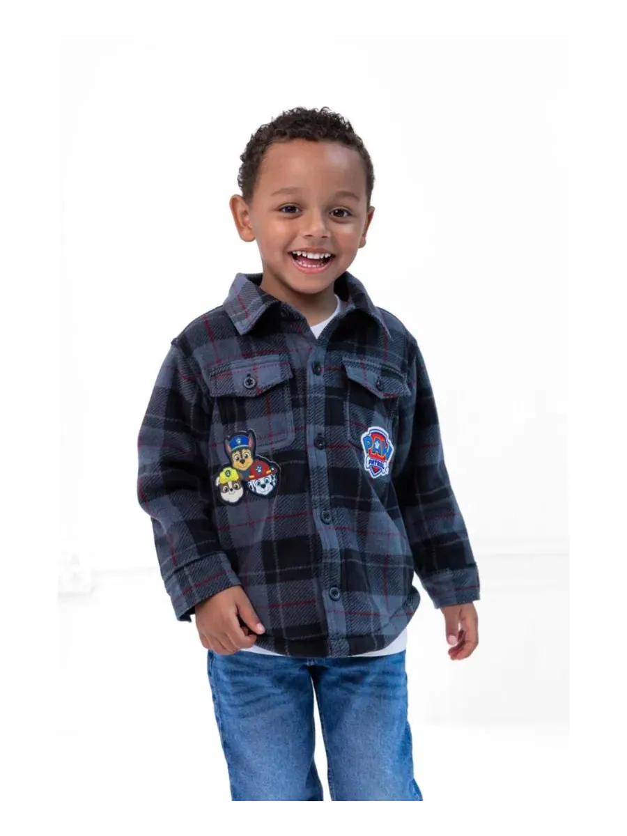 Фланелевая рубашка-куртка с подкладкой из шерпы Paw Patrol Chase Marshall Plaid Paw Patrol — изображение 3 из 3, темно-синий