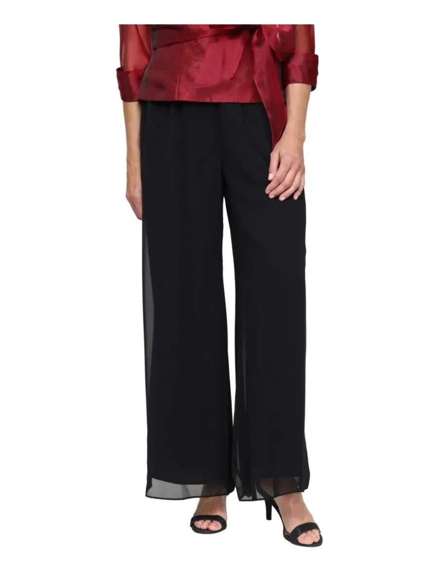 Брюки-палаццо из шифона с широкими штанинами, модель Wide-Leg Chiffon Palazzo Alex Evenings