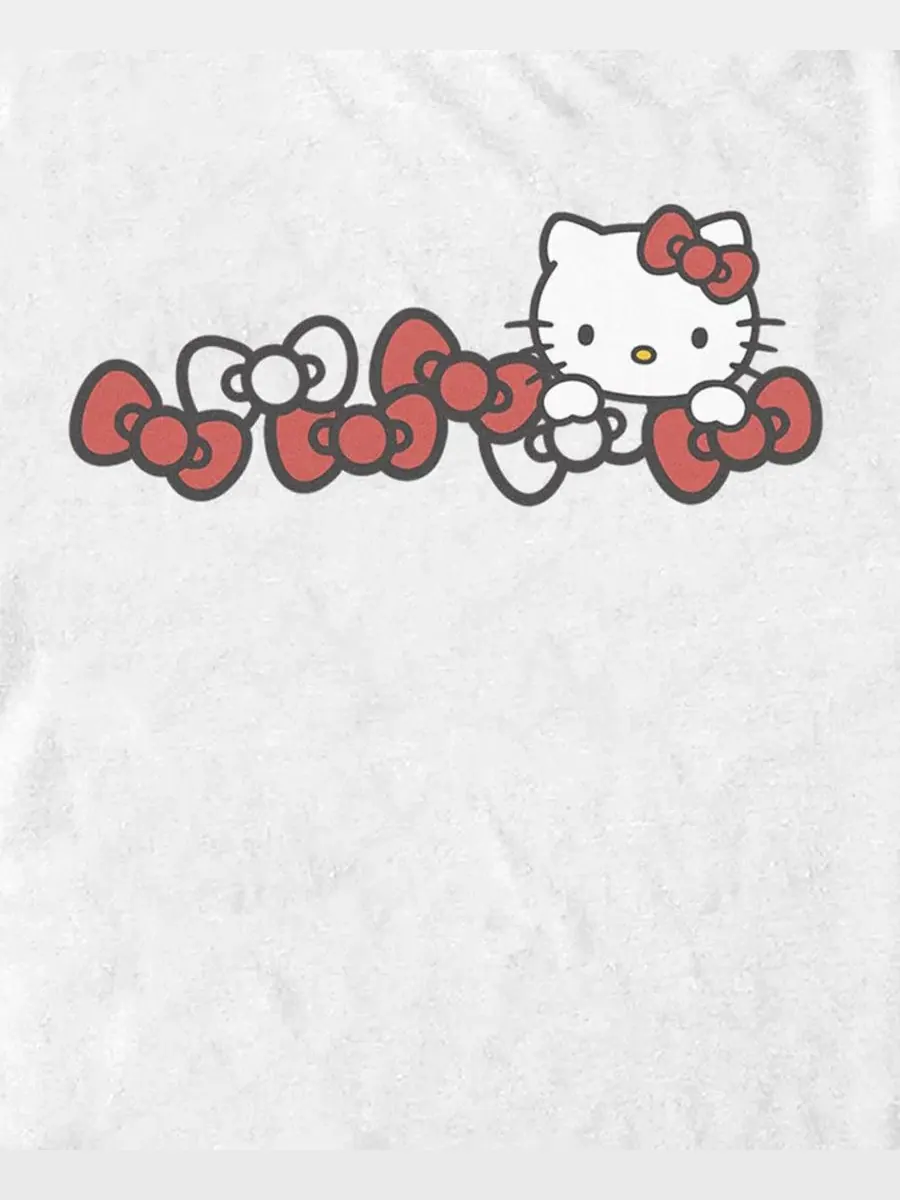 Футболка с принтом Hello Kitty Repeat Bow and Character Fifth Sun — изображение 3 из 3, белый