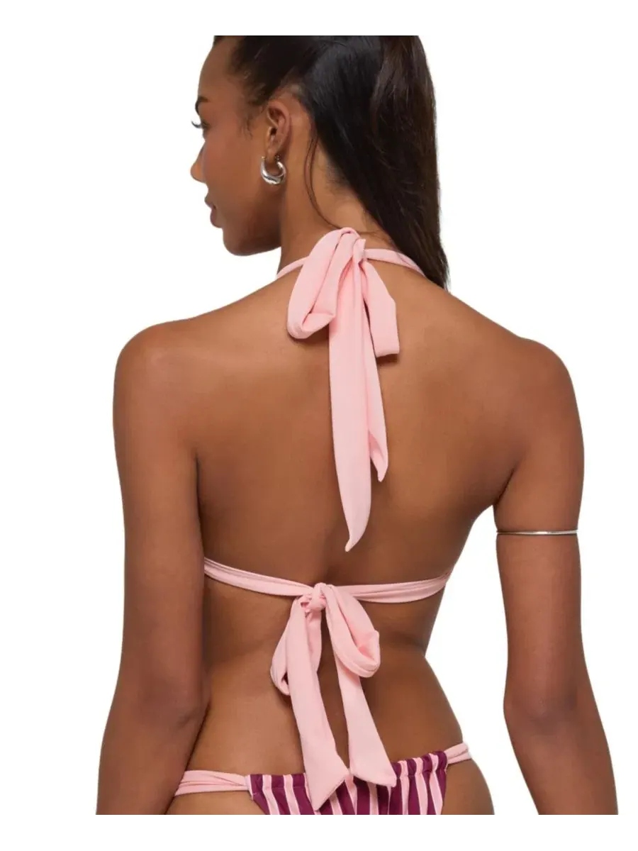 Бикини-топ с завязками Esmer Knotted Striped Edikted — изображение 2 из 5, розовый