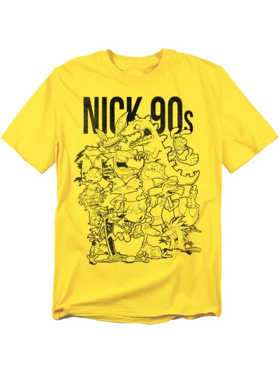 Футболка с принтом Nickelodeon 90S Nick 90S Logovision — изображение 1 из 3, желтый