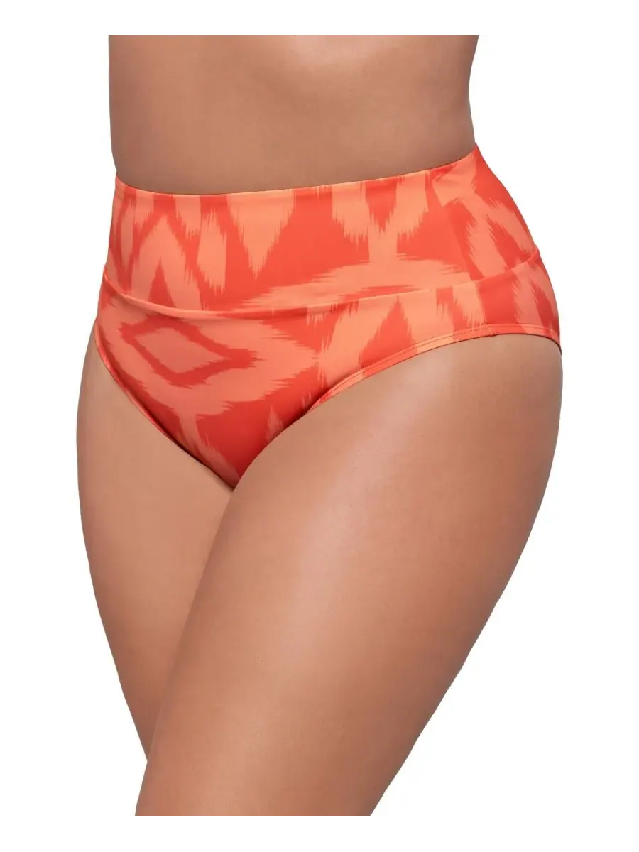 Женские плавки-бикини S3 Smoothing Ultra-Banded с высокой талией S3 Apparel, Diamond Ikat Watermelon — изображение 2 из 3