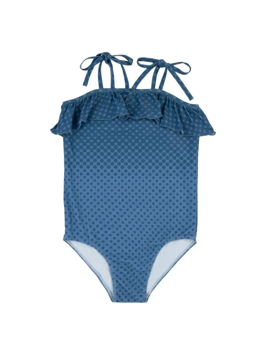 Детский купальник в горошек для девочек NoggiWear — синий