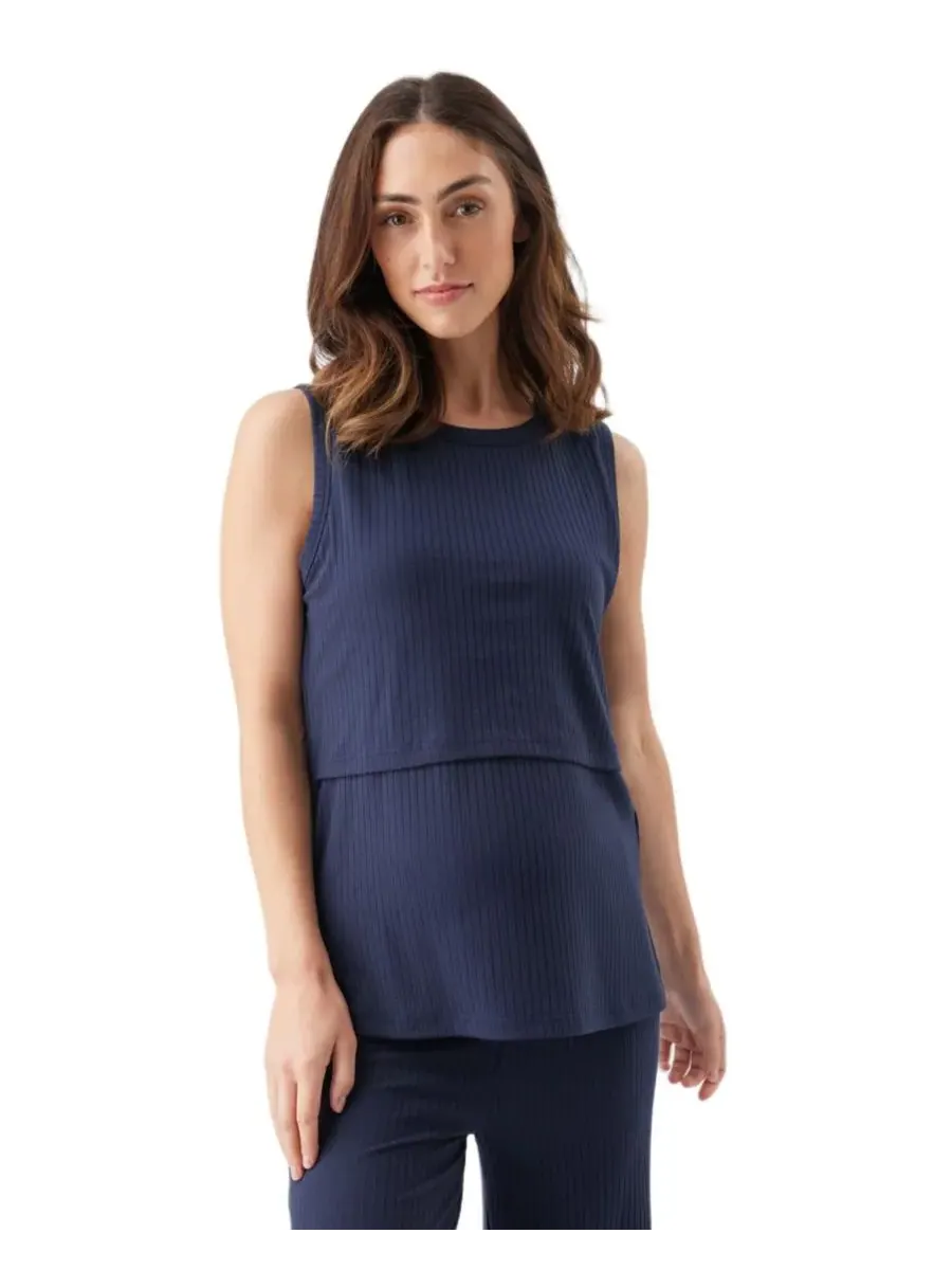 Майка для кормления грудью "Masterity Ripe Peter Rib" Ripe Maternity — изображение 1 из 6, темно-синий