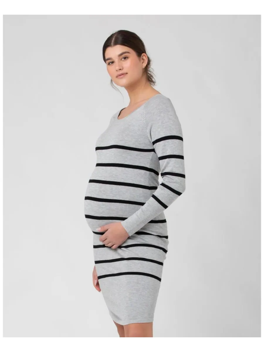 Платье-туника для беременных Valerie Ripe Maternity — изображение 2 из 6, серый/черный
