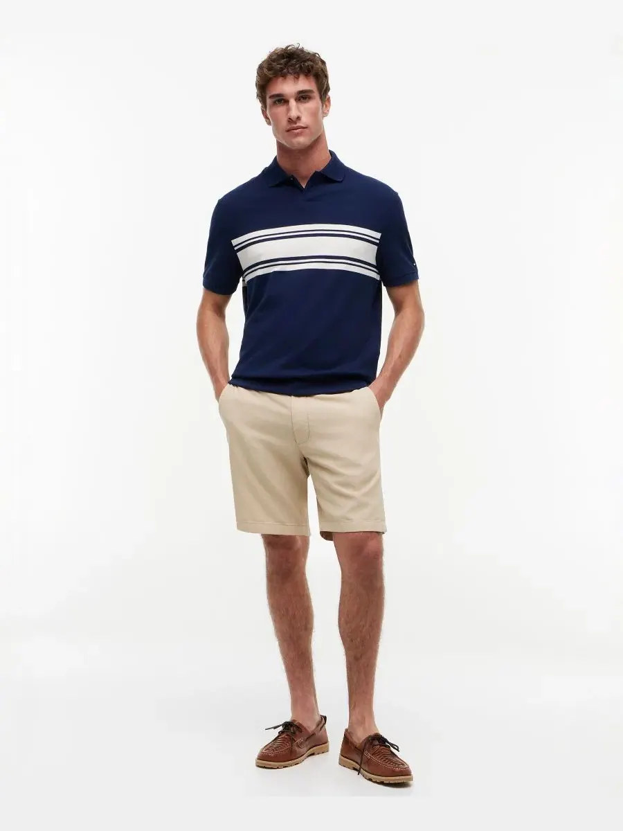 Поло с полосатым принтом Brenton Stripe Tommy Hilfiger — изображение 2 из 4, темно-синий