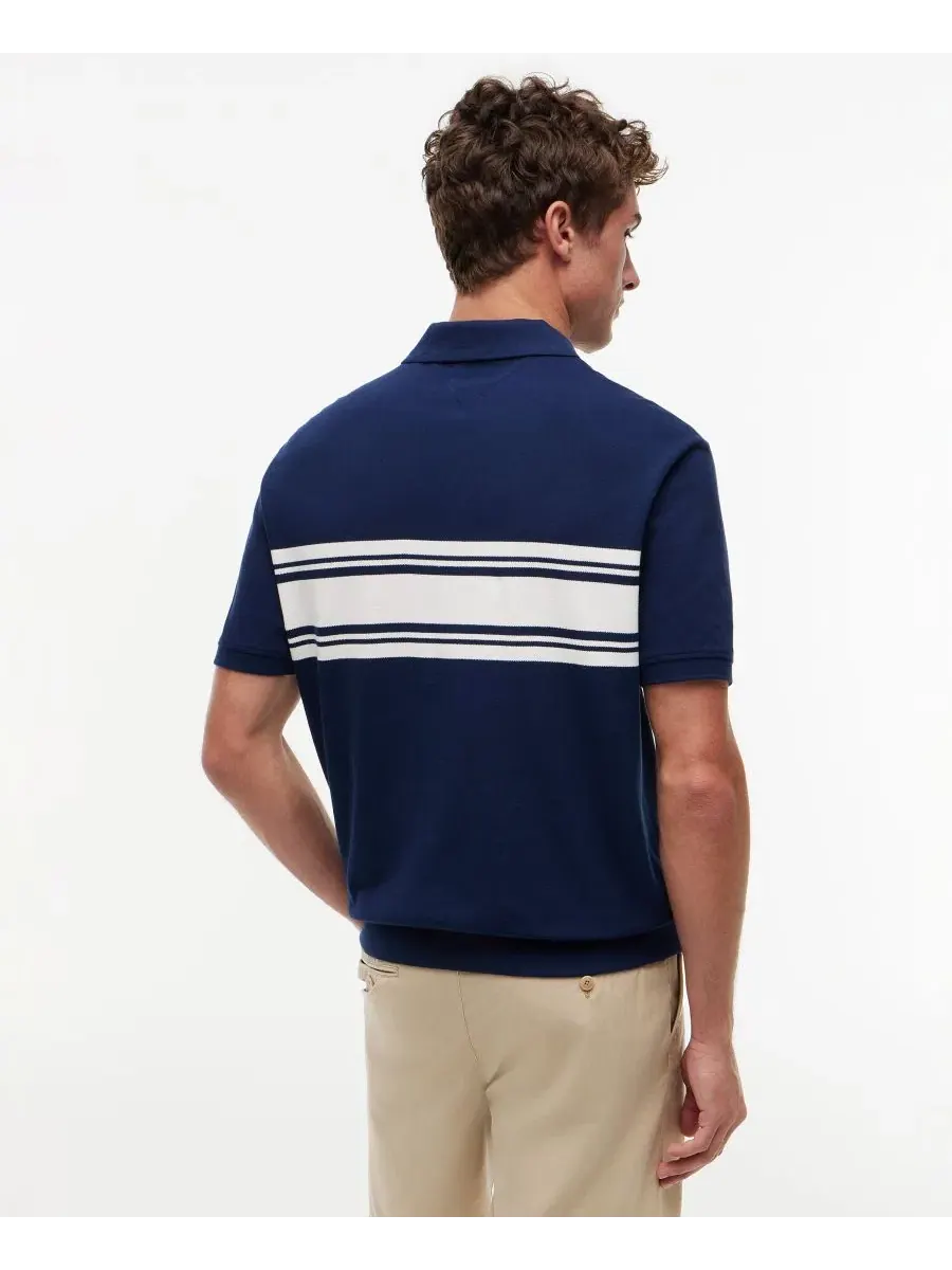 Поло с полосатым принтом Brenton Stripe Tommy Hilfiger — изображение 4 из 4, темно-синий