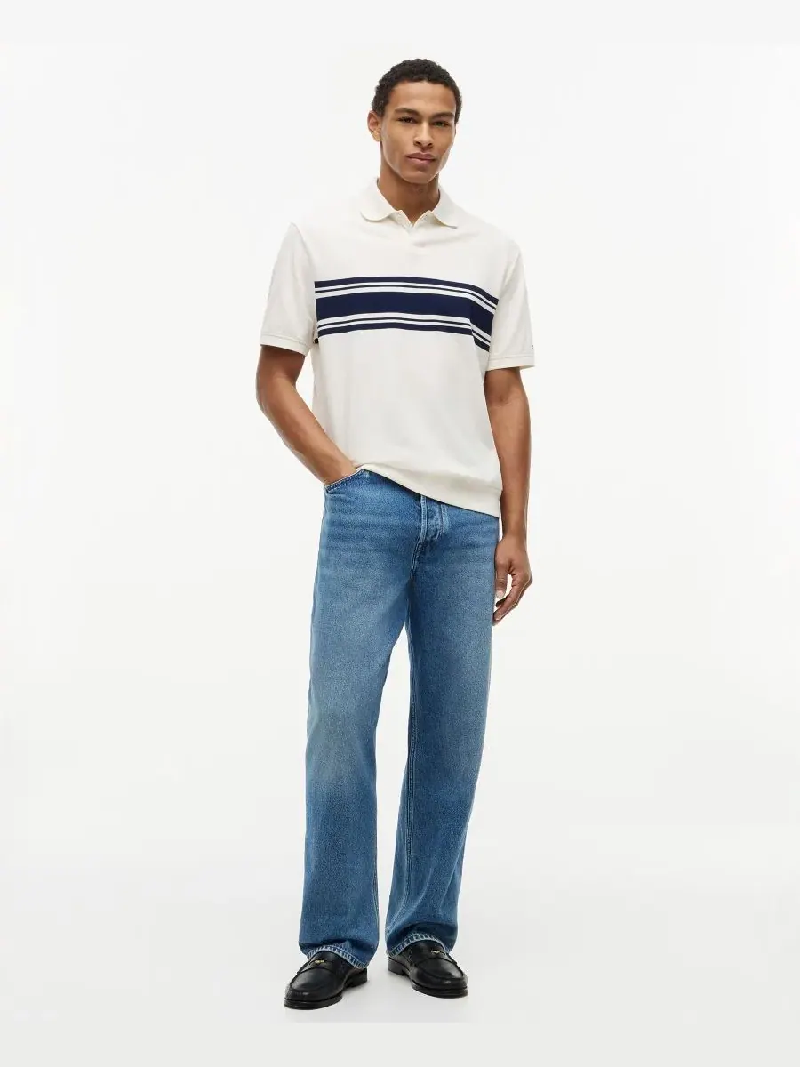 Поло с полосатым принтом Brenton Stripe Tommy Hilfiger — изображение 2 из 4, слоновая кость