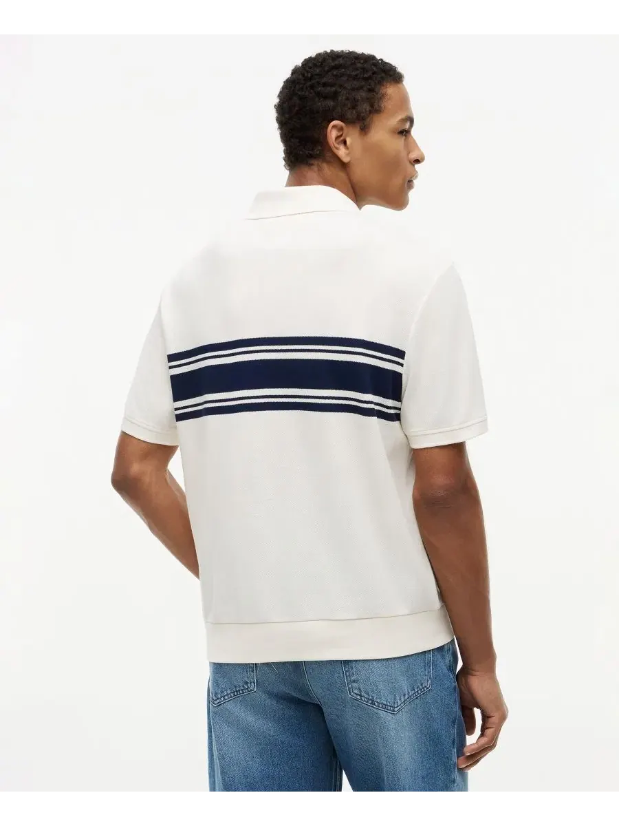 Поло с полосатым принтом Brenton Stripe Tommy Hilfiger — изображение 4 из 4, слоновая кость