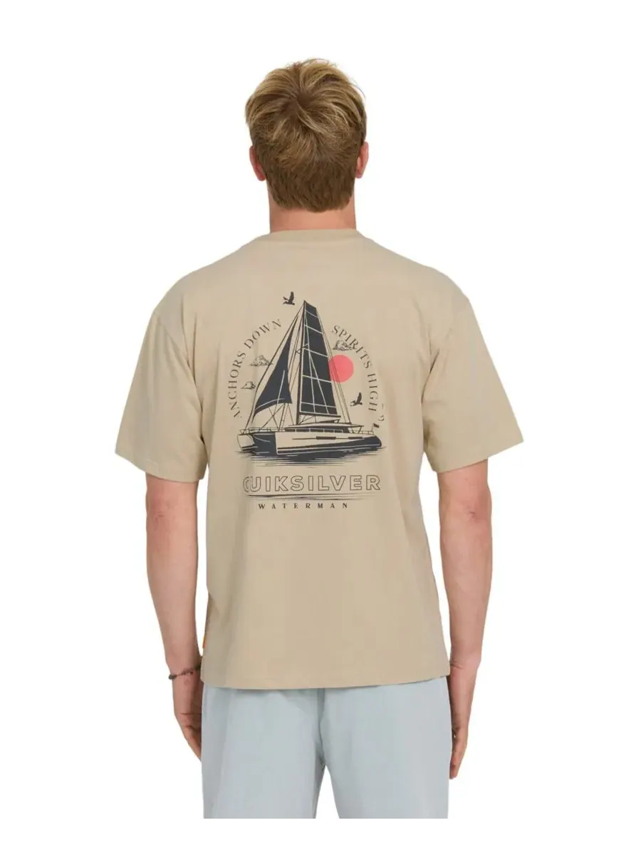 Футболка с коротким рукавом Anchors Down Quiksilver Waterman, Plaza Taupe — изображение 1 из 3