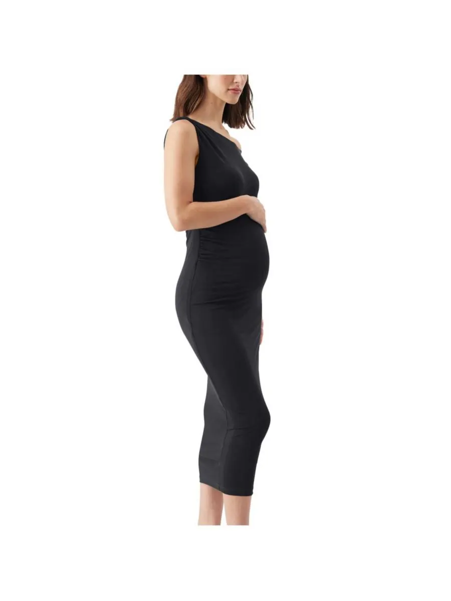Платье для беременных Cora с открытыми плечами Ripe Maternity — изображение 2 из 3, черный