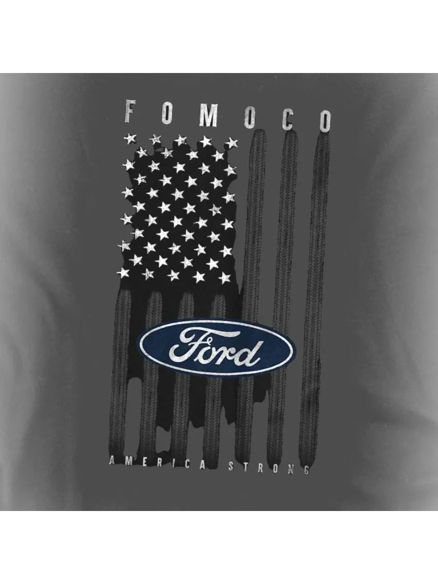 Футболка с принтом Ford USA Flag Mustang — изображение 3 из 3, черный