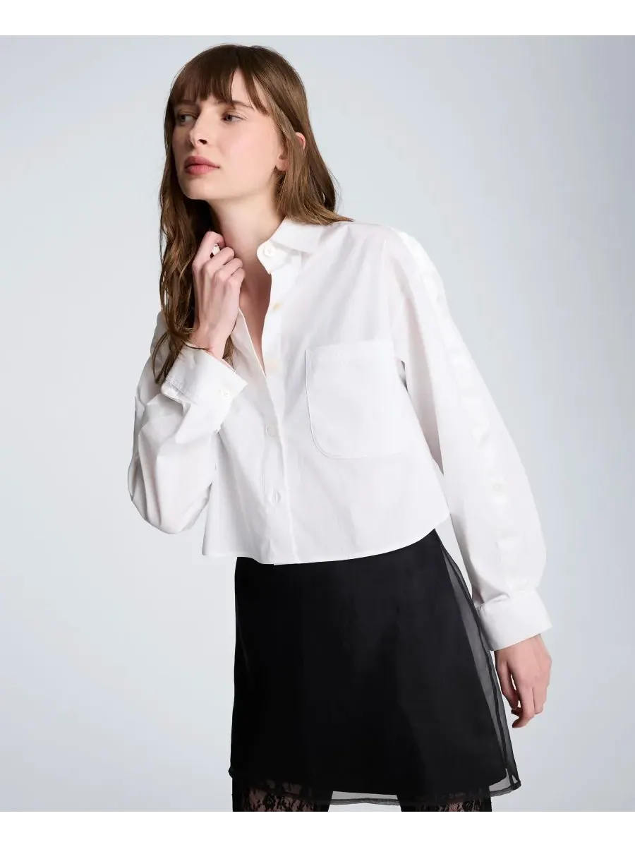 Женская блузка из поплина с пуговицами спереди Kenneth Cole — изображение 2 из 9, белый