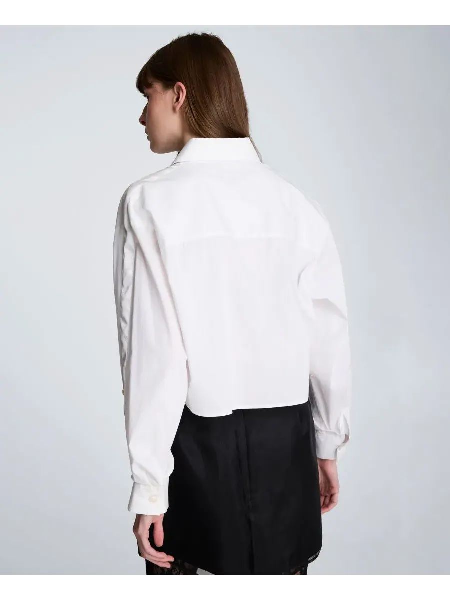 Женская блузка из поплина с пуговицами спереди Kenneth Cole — изображение 9 из 9, белый