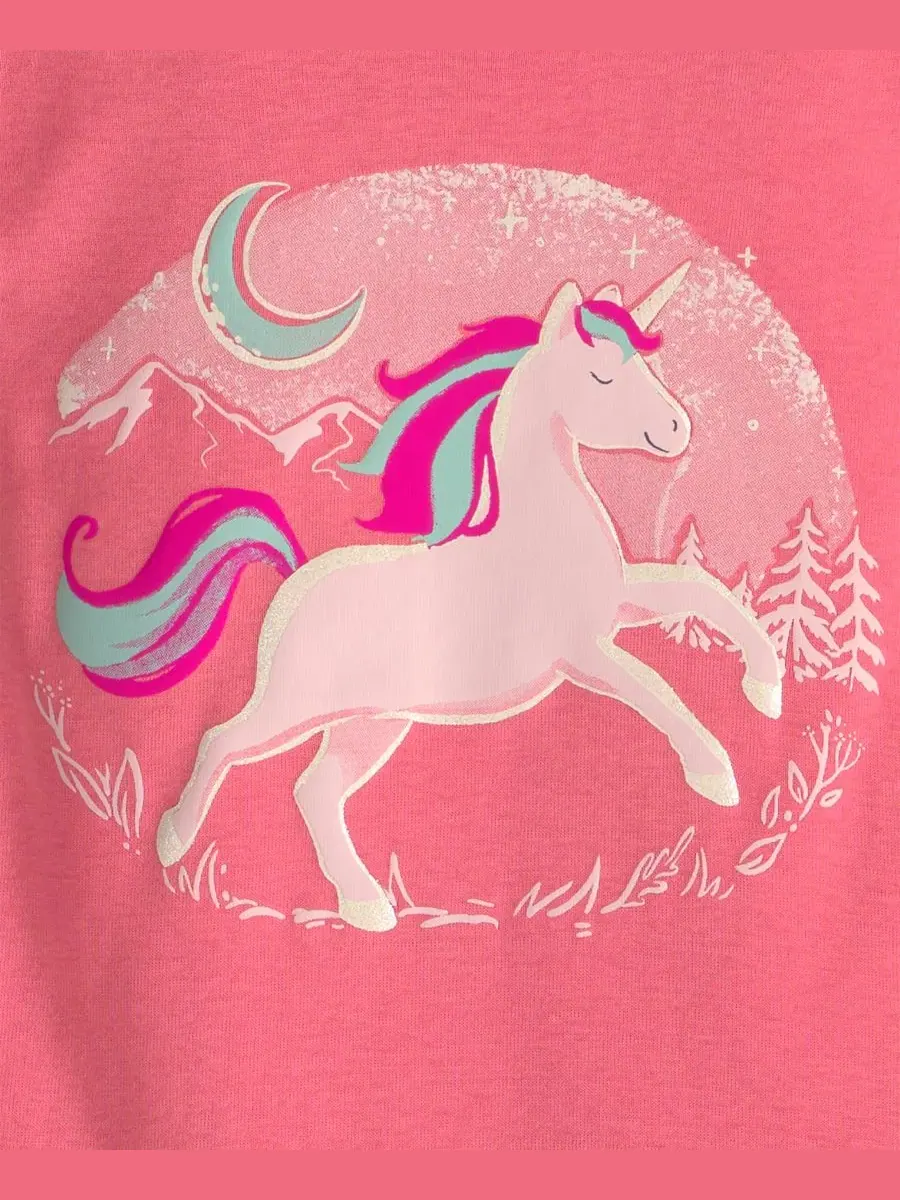 Комплект пижам из хлопка с длинным рукавом Unicorn Cotton Pajamas Carter's — изображение 2 из 6, розовый