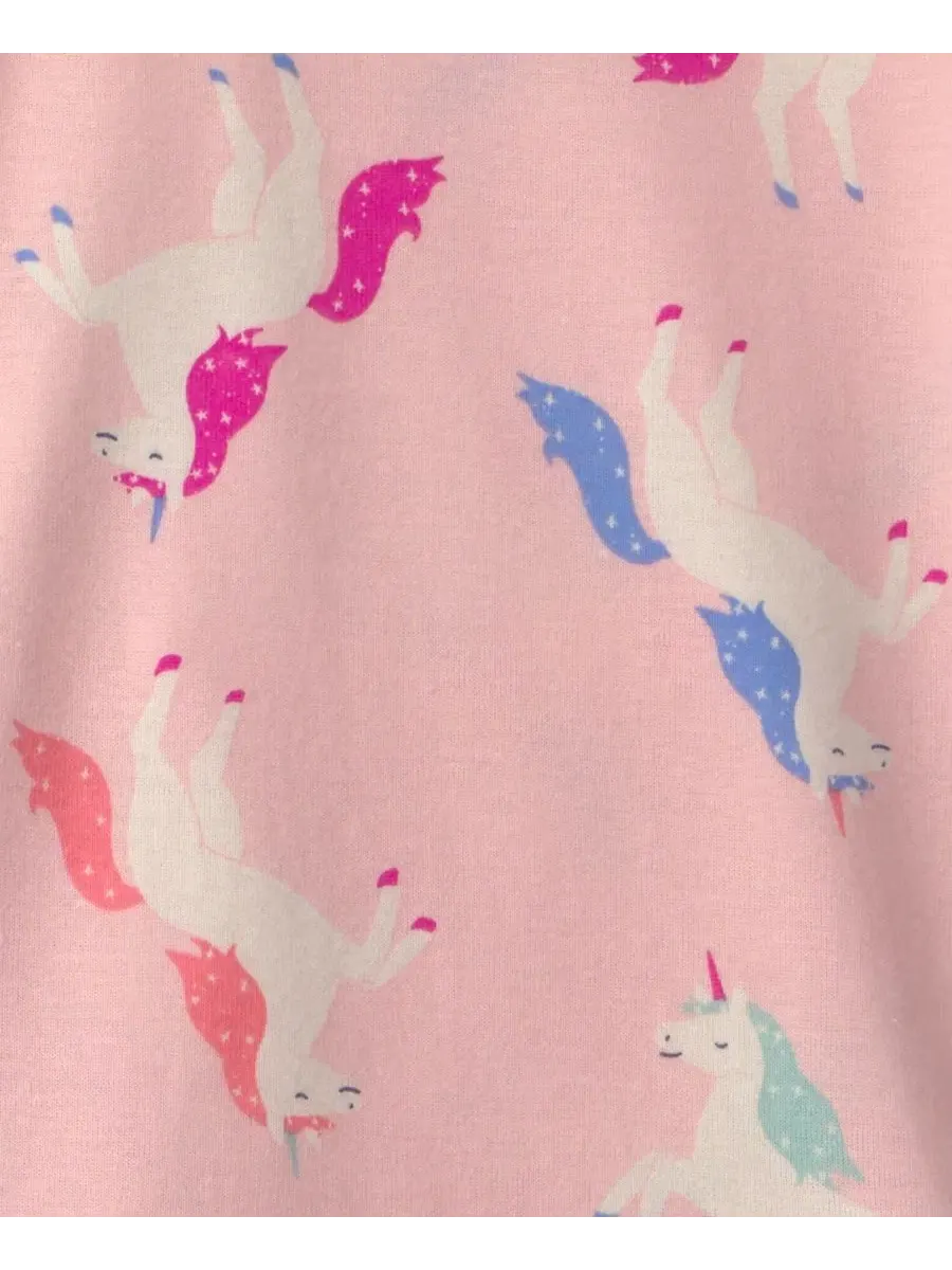 Комплект пижам из хлопка с длинным рукавом Unicorn Cotton Pajamas Carter's — изображение 4 из 6, розовый