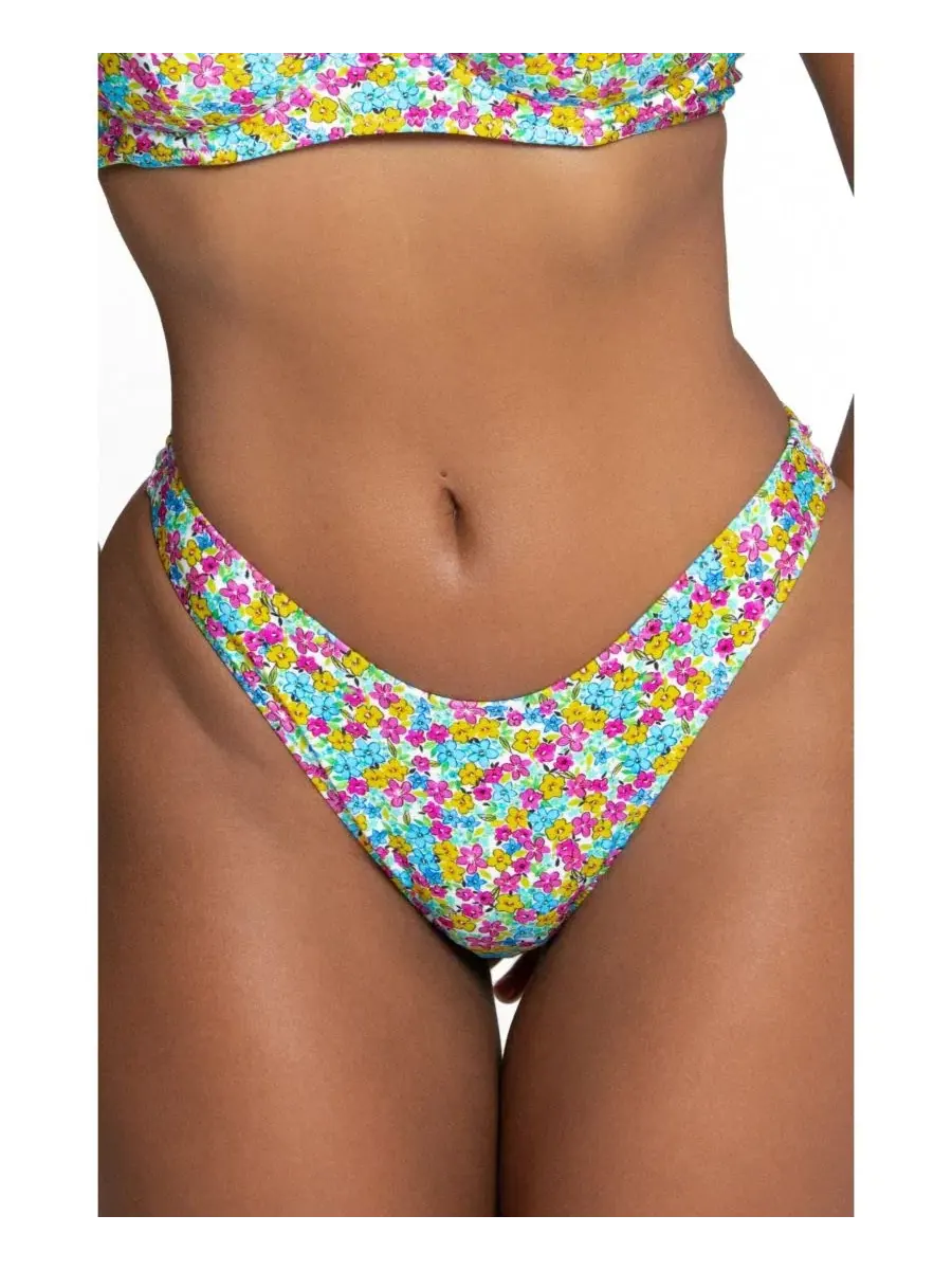 Женские плавки бикини с высокой посадкой Capri High-Cut Mid-Rise Bright Swimwear — изображение 1 из 3, мульти