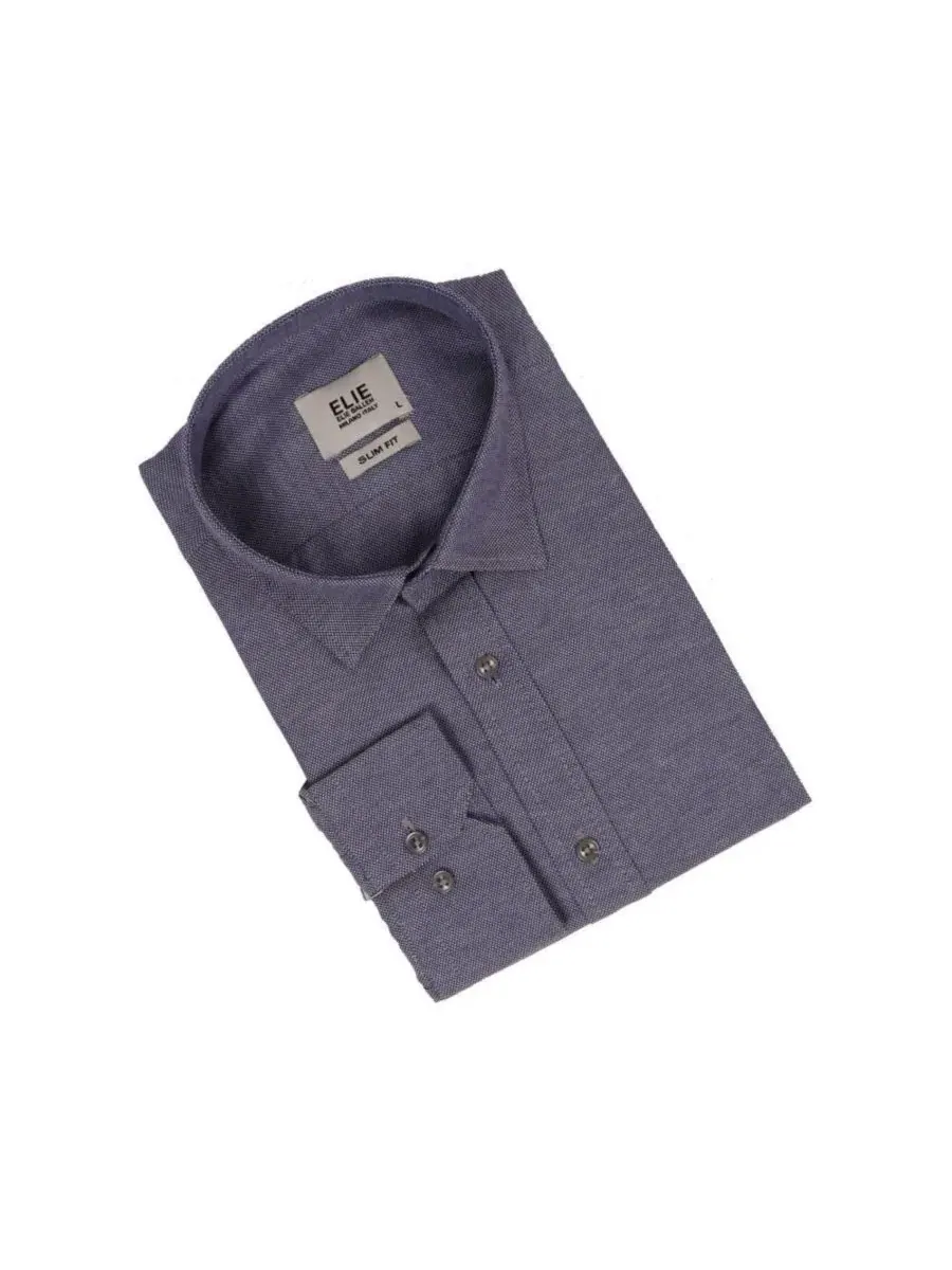 Рубашка с длинным рукавом Slim Fit Elie Balleh — изображение 5 из 5, темно-синий