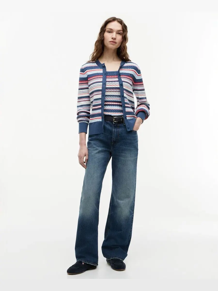 Свитер Tommy Hilfiger с косами — изображение 2 из 4, синий/красный мульти