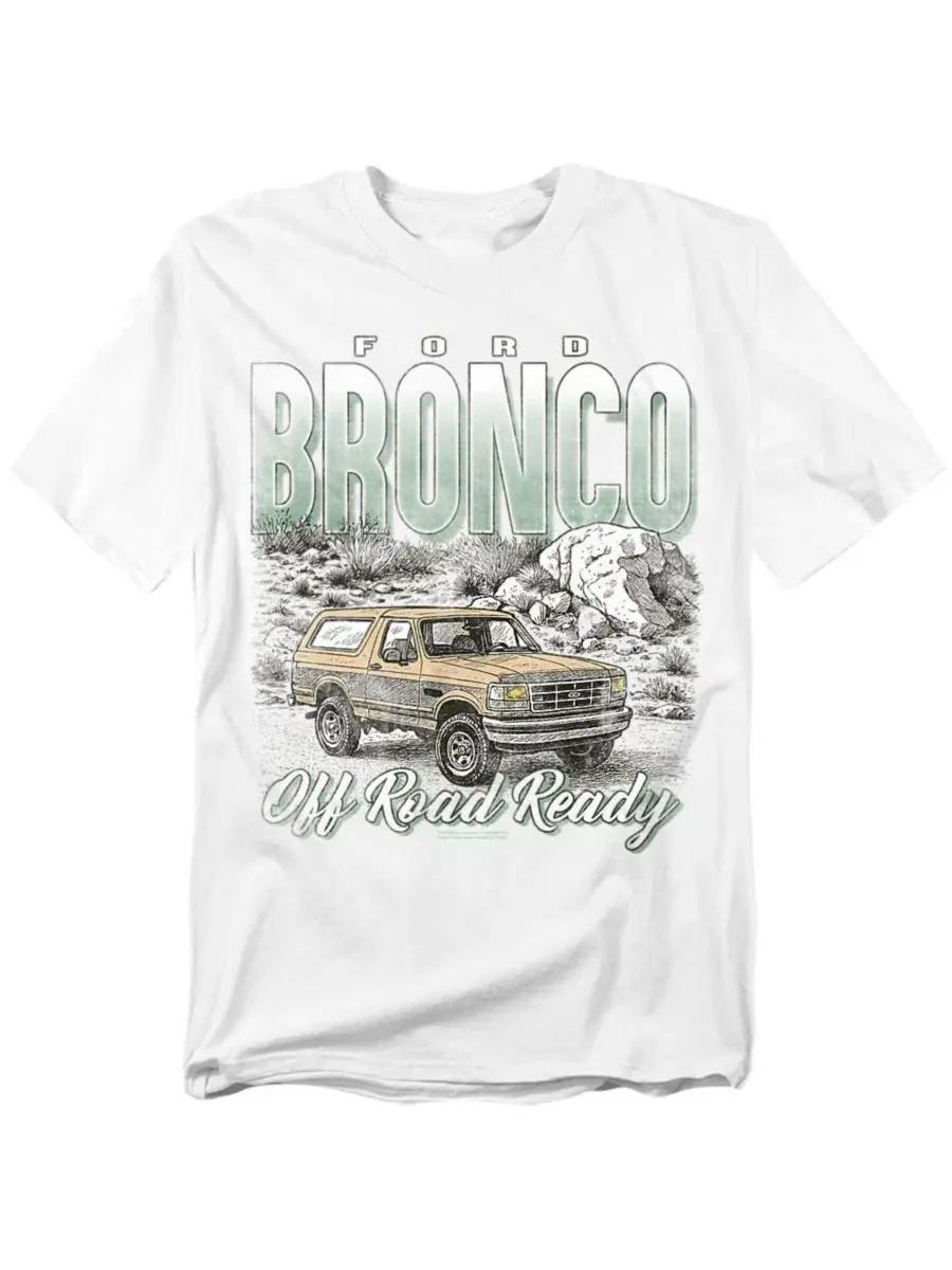 Футболка с принтом Ford Bronco Off Road Desert Mustang — изображение 1 из 3, белый