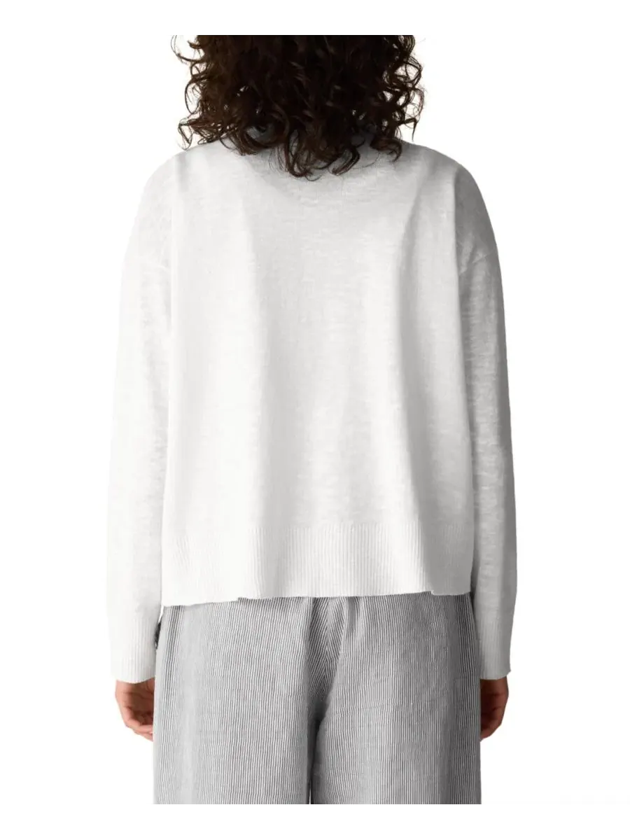 Женский кардиган с V-образным вырезом и длинными рукавами Eileen Fisher — изображение 4 из 4, белый