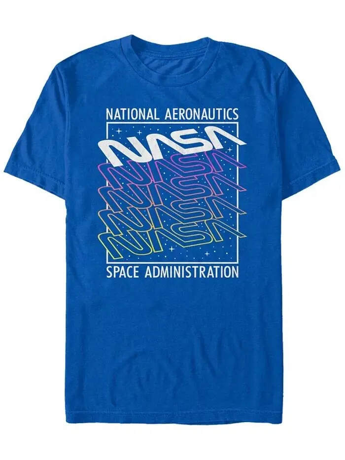 Футболка NASA Men's Neon Colors Space Administration с коротким рукавом Fifth Sun — изображение 1 из 1, королевский