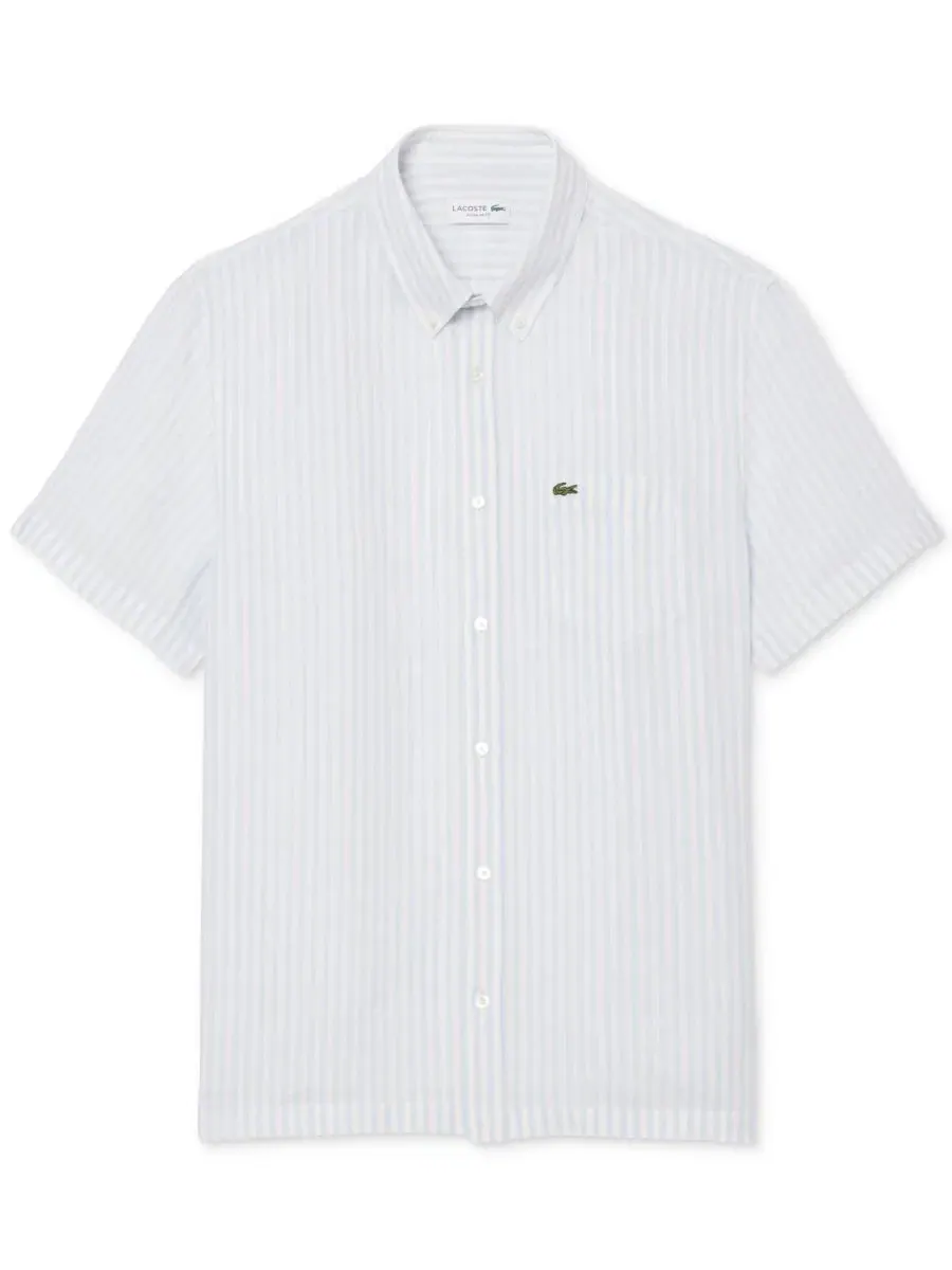 Рубашка Lacoste мужская льняная стандартного кроя — изображение 5 из 5, синий
