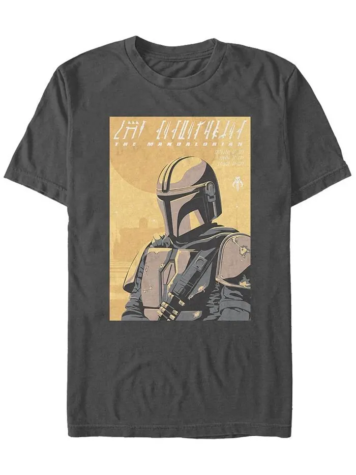 Мужская футболка с вычурным плакатом «Звездные войны» Mandalorian Fifth Sun — изображение 1 из 1, темно-серый