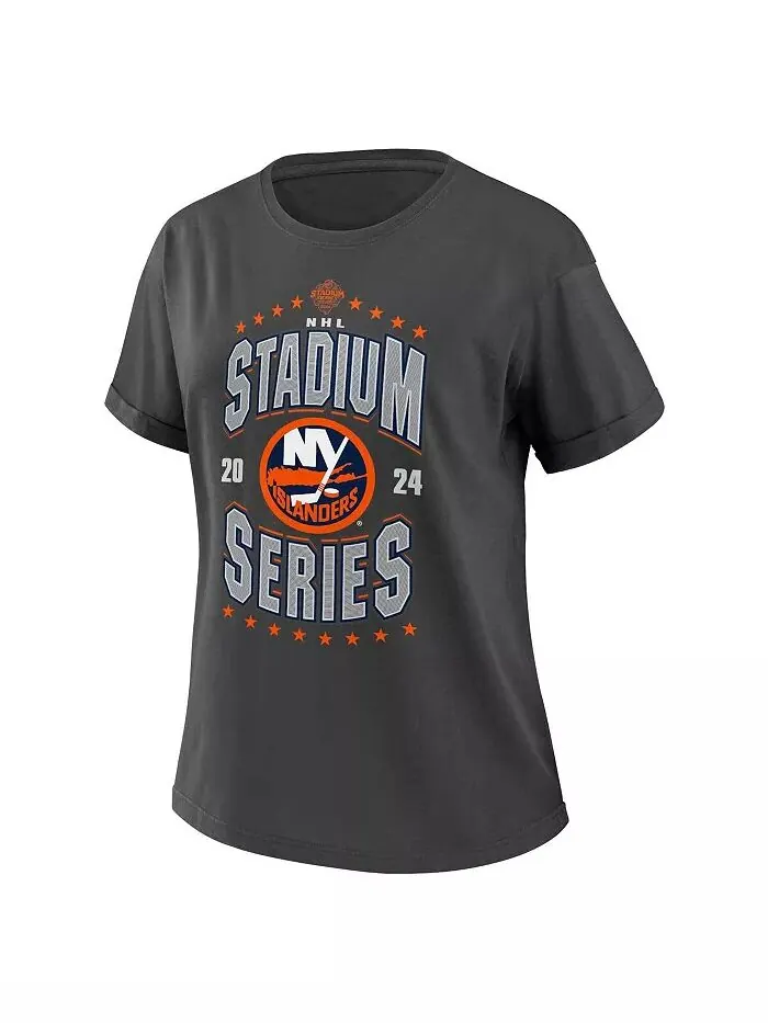 Женская футболка бойфренда New York Islanders 2024 NHL Stadium Series, угольная WEAR by Erin Andrews — изображение 3 из 3
