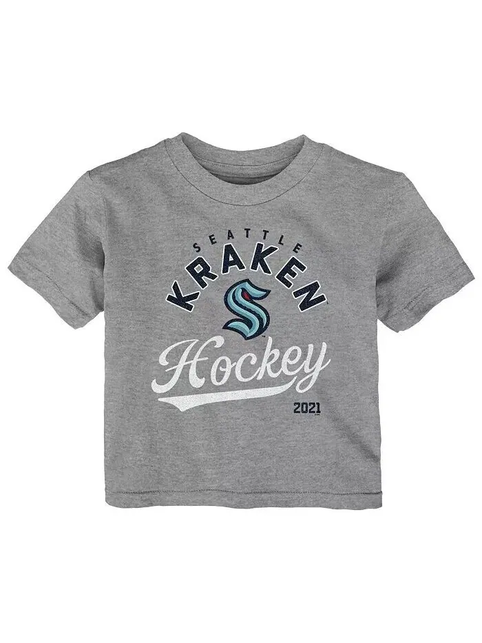Футболка для мальчиков и девочек Heather Grey Seattle Kraken Take The Lead Outerstuff