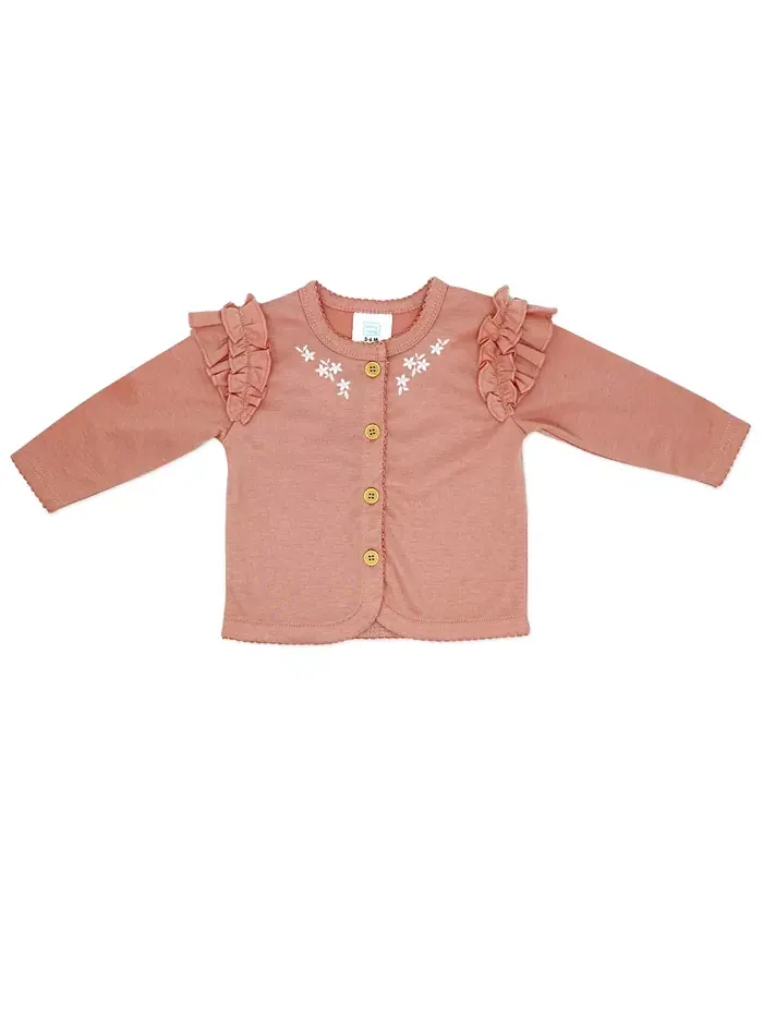 Детский комплект для девочки Misty Rose Bell: боди, штанишки и куртка, 3 предмета Baby Mode — изображение 2 из 6, розовый