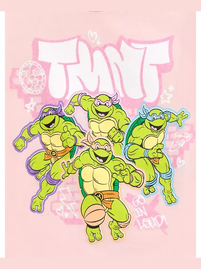 Детский комплект: футболка и шорты из шамбре TEENAGE MUTANT NINJA TURTLES — изображение 4 из 6, розовый/синий