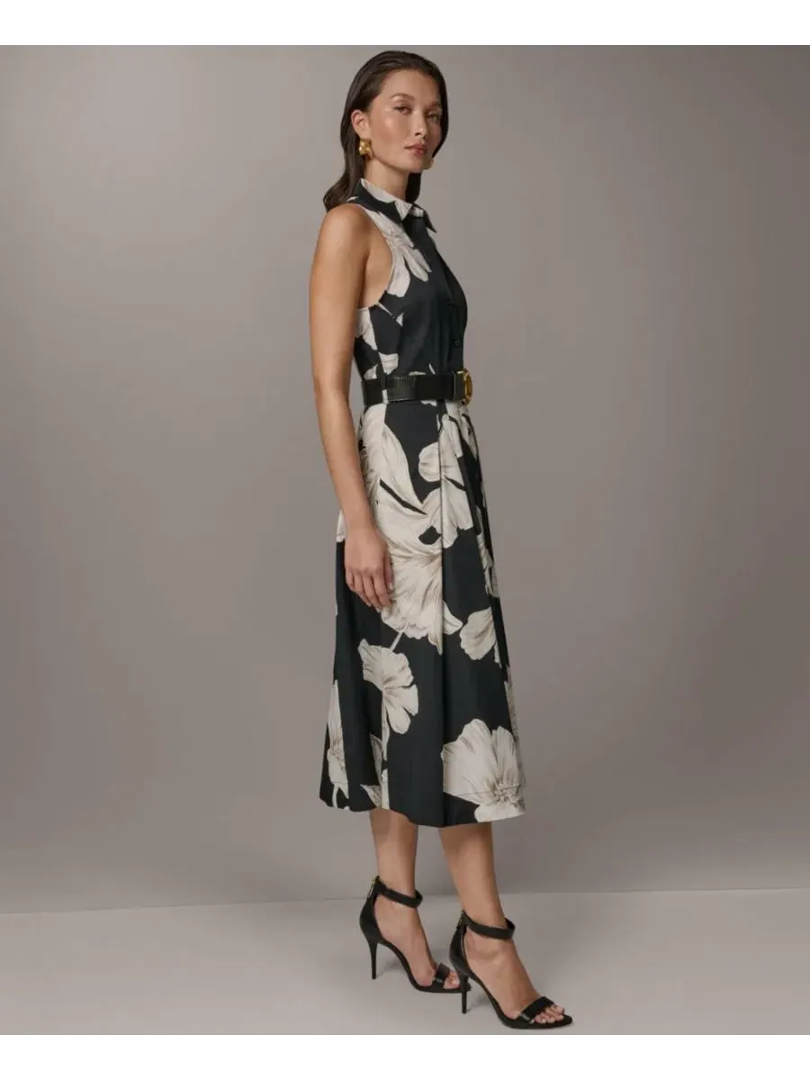 Платье-рубашка без рукавов с поясом Petite Belted Sleeveless Shirt-Dress Donna Karan New York — изображение 2 из 5