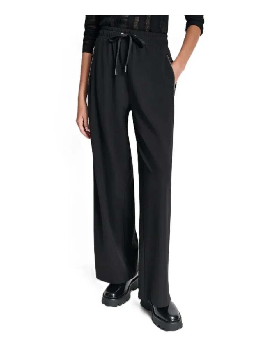 Штаны с широкой штаниной Soho Ponte Pull-On Wide-Leg DKNY — изображение 1 из 6, черный