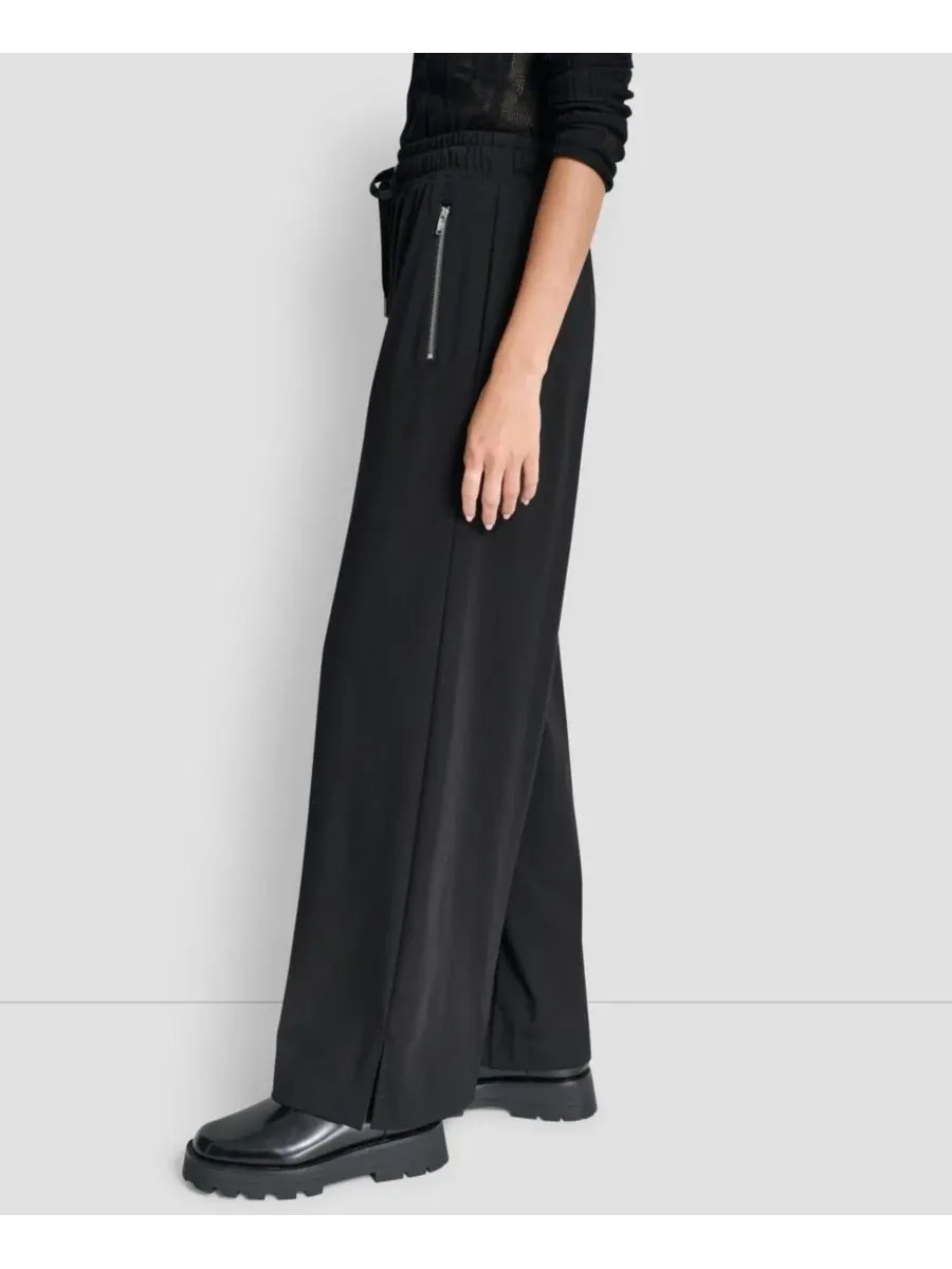 Штаны с широкой штаниной Soho Ponte Pull-On Wide-Leg DKNY — изображение 3 из 6, черный