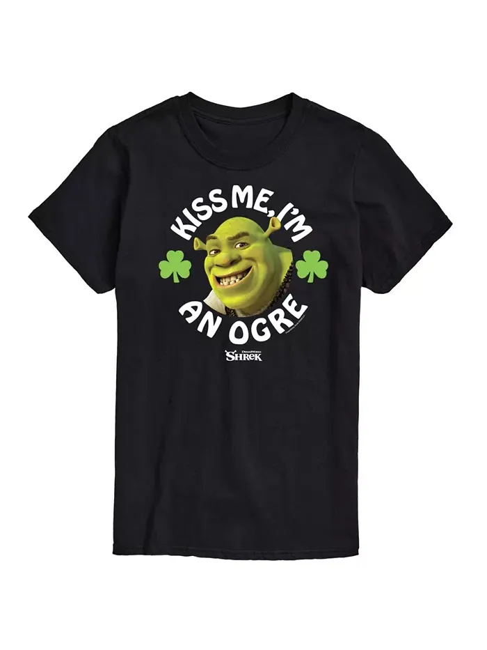 Мужская футболка Shrek Kiss Me I'm An Ogre с короткими рукавами Airwaves — изображение 1 из 3, черный