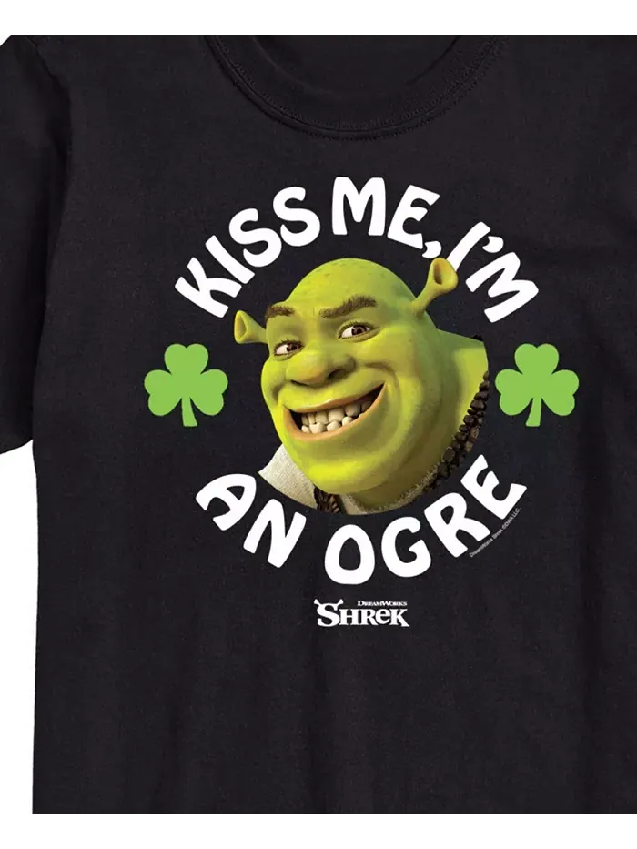 Мужская футболка Shrek Kiss Me I'm An Ogre с короткими рукавами Airwaves — изображение 3 из 3, черный