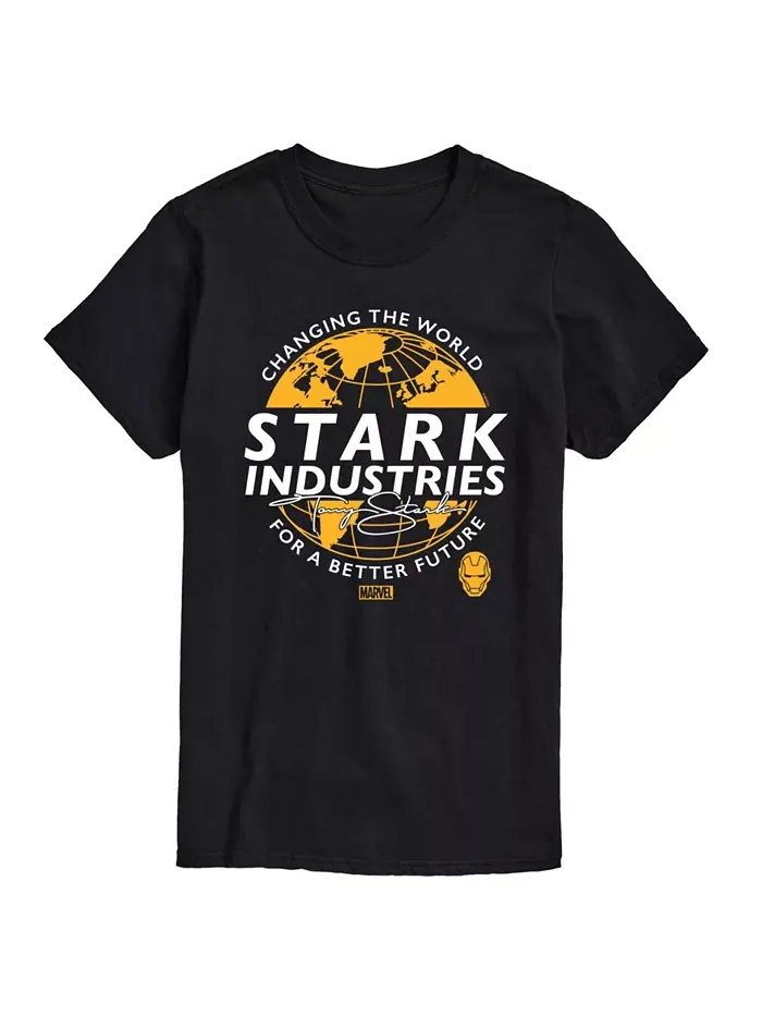 Мужская футболка Stark Industries с коротким рукавом Iron Man Airwaves — изображение 1 из 3, черный