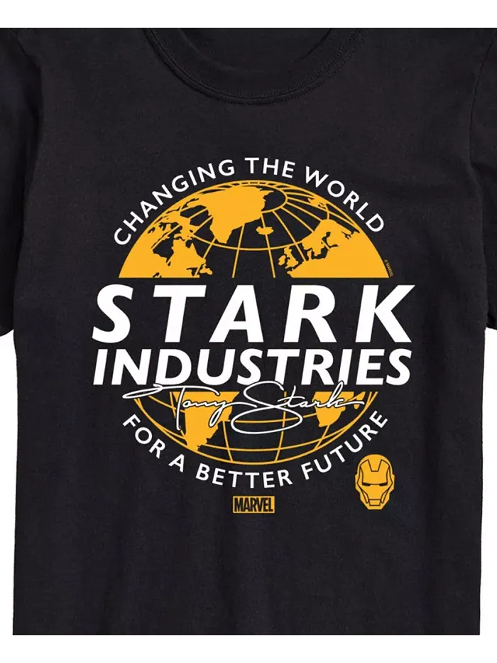 Мужская футболка Stark Industries с коротким рукавом Iron Man Airwaves — изображение 3 из 3, черный