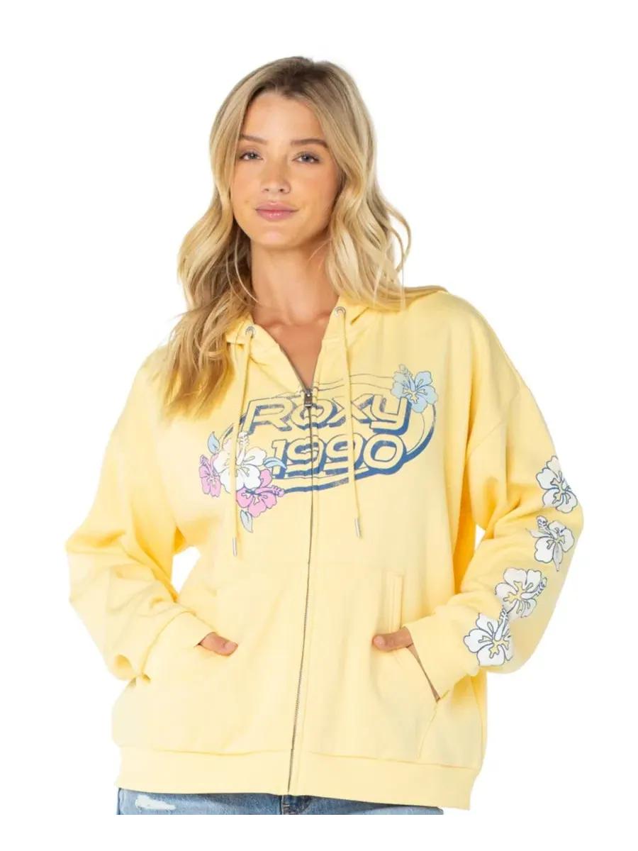 Худи оверсайз с принтом Sundown Full-Zip Roxy — изображение 1 из 5, золотистый