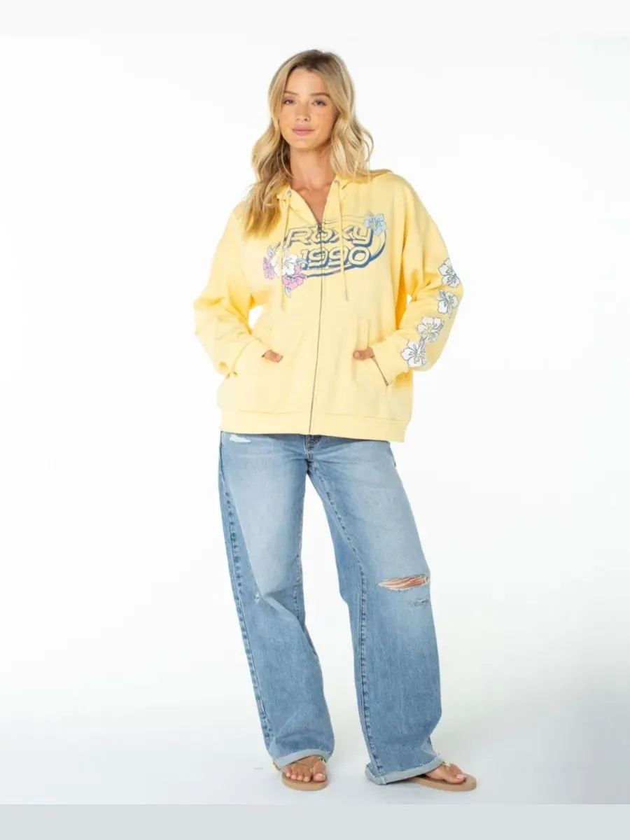 Худи оверсайз с принтом Sundown Full-Zip Roxy — изображение 2 из 5, золотистый